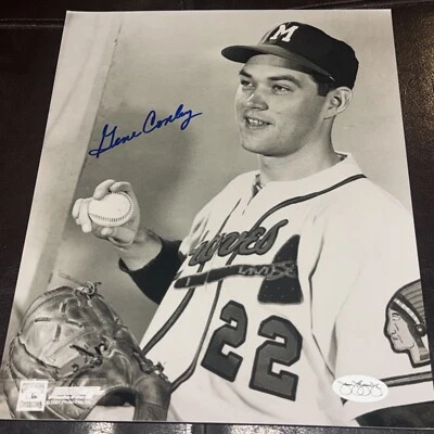 Foto firmada autografiada por Gene Conley de 8x10 Milwaukee Braves autenticada por JSA Foto 1 de 4