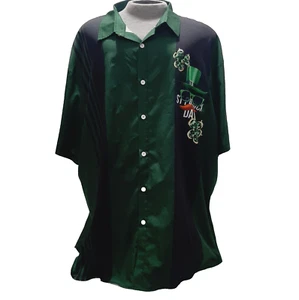 Camicia da bowling uomo divertente giorno di San Patrizio con bottoni taglia 5XL - Foto 1 di 14