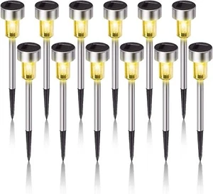 12 PCS Luces LED Solares de Patio Lamparas Solares Patios Luz Solar para Jardin - Picture 1 of 8