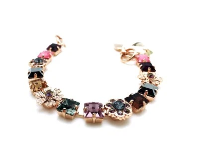 Bracelet By Mariana Elegant Floral Rose and Topaz Swarovski Crystals - Image 1 of 4