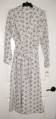 Albornoz para mujer Eileen West blanco gris estampado floral talla S/M nuevo con etiquetas Foto 1 de 4