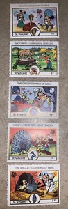 ST VINCENT 1989 5 Briefmarken Mickey & Minnie Pluto - neu unbenutzt - Bild 1 von 7