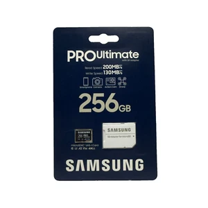 Carte mémoire microSDXC Samsung - Pro Ultimate et adaptateur 256 Go - Photo 1 sur 2