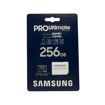 Samsung - Pro Ultimate and Adapter 256GB microSDXC Memory Card - Image 1 of 2