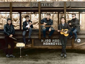 8x10 Print Beatles Paul McCartney John Lennon Pete Best Stuart Sutcliffe #CDV - Picture 1 of 1