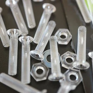 50x Tornillos avellanados Tuercas y pernos Acrílico Transparente M3x 16mm (3/32x 5/8 in) - Imagen 1 de 8