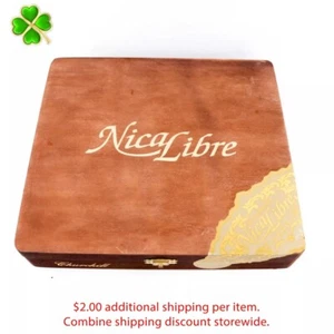 Nica Libre Churchill Empty Wood Cigar Box 8.75" x 8" x 1.5" - Picture 1 of 12