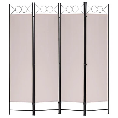 Divisor de habitación de 4 paneles 6 pies con marco de acero pantalla plegable divisor de privacidad independiente Foto 1 de 4