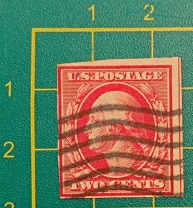US stamp 1908-10, Sc A139, 2c carmine, red line, imperforated, used - Picture 1 of 5