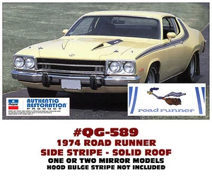 QG-589 1974 PLYMOUTH ROAD RUNNER - SIDE & ROOF SOLID STRIPE - Bild 1 von 1
