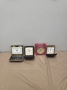 (4) Vintage Alarm Clocks Elgin,equity,phinney-walker,linden No Working self wind - Picture 1 of 12