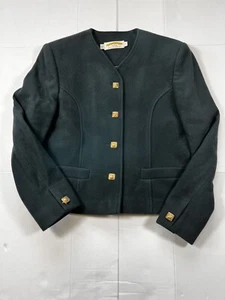 JAMES PRINGLE WEAVERS BRITISH ISLES PURE WOOL GREEN BLAZER SZ. 14 LINED. C20 - Picture 1 of 7