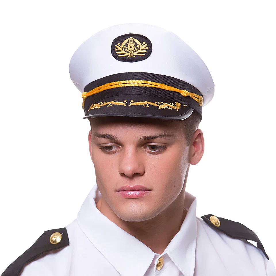 Sombrero de Capitán Para Hombres Marinero Azul Marino Piloto Oficial Vestido Elegante Disfraz Accesorio Damas Foto 1 de 1
