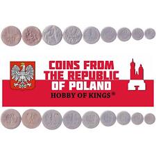 Polish 9 Coin Set 5 10 20 50 Grosz 1 2 5 10 20 Złoty | Poland | 1957 - 1974