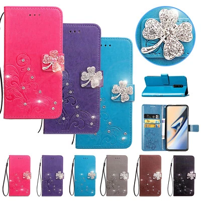 For Oneplus 1+ 7T/7T Pro Bling Diamond Pattern Leather Wallet Phone Case Cover - Image 1 of 4