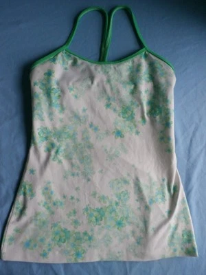 Camiseta sin mangas Lululemon Power Y para mujer talla 4 verde Parfait Frangipani estampado floral Foto 1 de 4