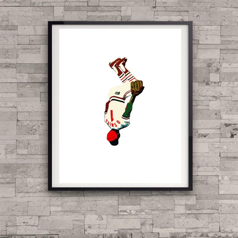 St Louis Cardinals Ozzie Smith The Wizard Poster Flip Busch Stadium Gift Art 80s Cover
