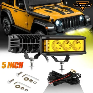 AUXBEAM 2X 5" inch LED Work Light Side Shooter Spot Pods ATV Driving Fog Lamp - Picture 1 of 12