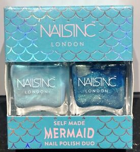 NAILS INC London Self Made Mermaid, Nail Polish Duo Pack Brand New RRP £15