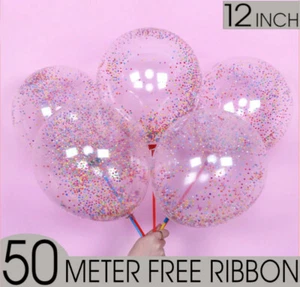CLEAR FOAM FILLED BALLOONS 12' inch Helium High Quality Party BALOONS Party UK - Picture 1 of 9