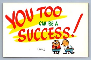 Postcard Vtg Humor Funny Comedy You Too Can Be A Success Cheat - Picture 1 of 2