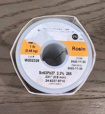 Soldadura Kester 24-6337-9710 / #285-RMA-Rosin / 63-37 / .031" / 3.3% Foto 1 de 3
