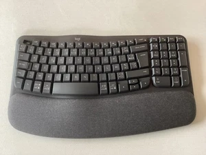 Logitech Wave Keys kabellose ergonomische Tastatur - Grafit, Franzoesisches - Bild 1 von 5