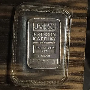 Vintage Johnson Matthey 1 One Gram 999 Fine Silver Bar **Mint Sealed**Nice Bar - Picture 1 of 2