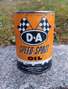 Vintage D-A Speed-Sport 1 Quart Ölkanne versiegelt Retro Motorsport Dekor Dose - Bild 1 von 7