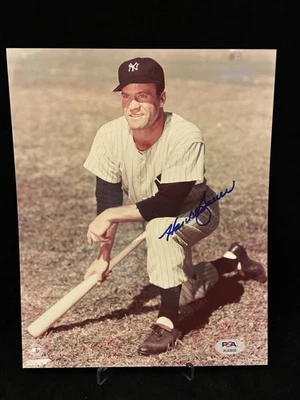Hank Bauer SIGNED 8x10 Photo New York Yankees PSA/DNA COA - Image 1 of 4