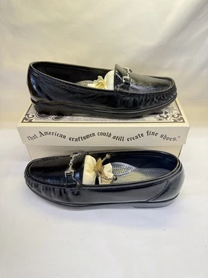 Zapatos cómodos sin cordones SAS Metro Mocasines para mujer 9N charol negro Foto 1 de 4