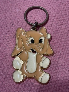 Vintage 80er Emaille Elefant Schlüsselanhänger orange gold 1989 Misfit Toys Nostalgie - Bild 1 von 2