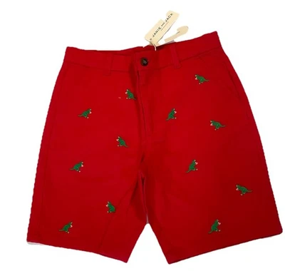 Janie And Jack Big Boys  Red Shorts Dinosaur  Size 12 New With Tags - Image 1 of 4