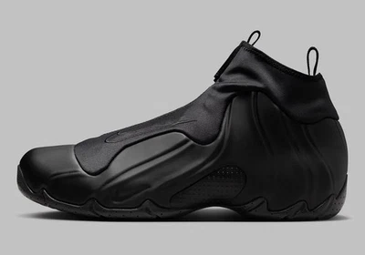 Nike Air Flightposite Triple Black Retro Sneakers FV5582-001 Men's Size 9 NEW - Image 1 of 4