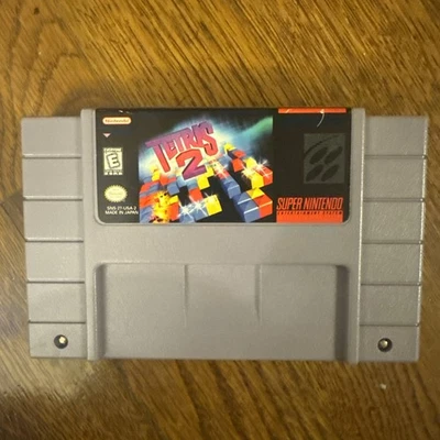 Tetris 2 Super Nintendo SNES Video Game Cartridge 1990s Vintage made in Japan  - Image 1 of 3