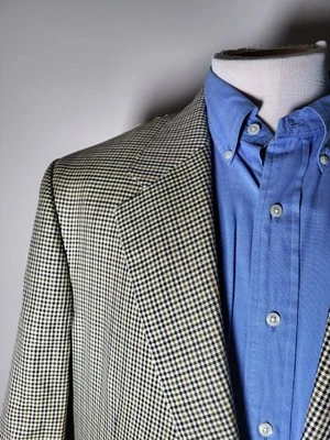 Chaqueta Blazer 44R SAKS Chester Barrie INGLATERRA Cuadros LANA DE SEDA tweed Lona Completa Foto 1 de 4