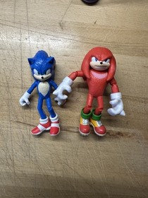 Jakks Pacific Sonic The Hedgehog 3 Movie Knuckles & Sonic Action Figures Lot 2