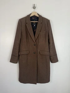 Joules Tweed Jacket Size UK 12 Green Wool Long Blazer Coat Langley Country - Picture 1 of 10