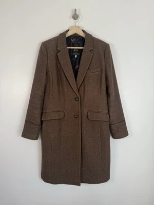 Joules Tweed Jacket Size UK 12 Green Wool Long Blazer Coat Langley Country - Image 1 of 4