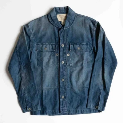RRL Indigo Moleskin Army Jacket S Cotton x Linen Double RL 25050511 _#1129 - Image 1 of 4