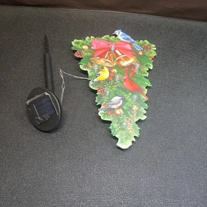 Markenlos Weihnachten Vogel Thema solarbetriebener Zaun und Geländer Kiefer Swag - Bild 1 von 11