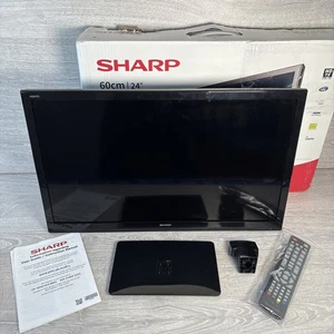 Sharp Aqous LED HD TV 60 cm/24" LC-24CHF4011K con soporte remoto y caja - Imagen 1 de 7