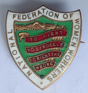 Vintage 1920s National Federation Of Women Workers Enamel Pin Badge. PB3-435 - Picture 1 of 3