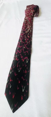 Corbata vintage de seda abstracta para hombre Carlo Palazzi hecha a mano en Italia 57”x3,5” Foto 1 de 4