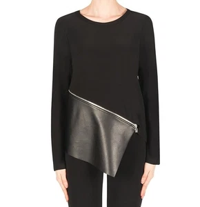 BLUSA DISEÑADOR JOSEPH RIBKOFF TALLA 8 NEGRA DIVERTIDA MODA TOP - Imagen 1 de 4