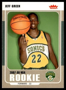 2007-08 Fleer Jeff Green Rookie Seattle SuperSonics #214 - Picture 1 of 2