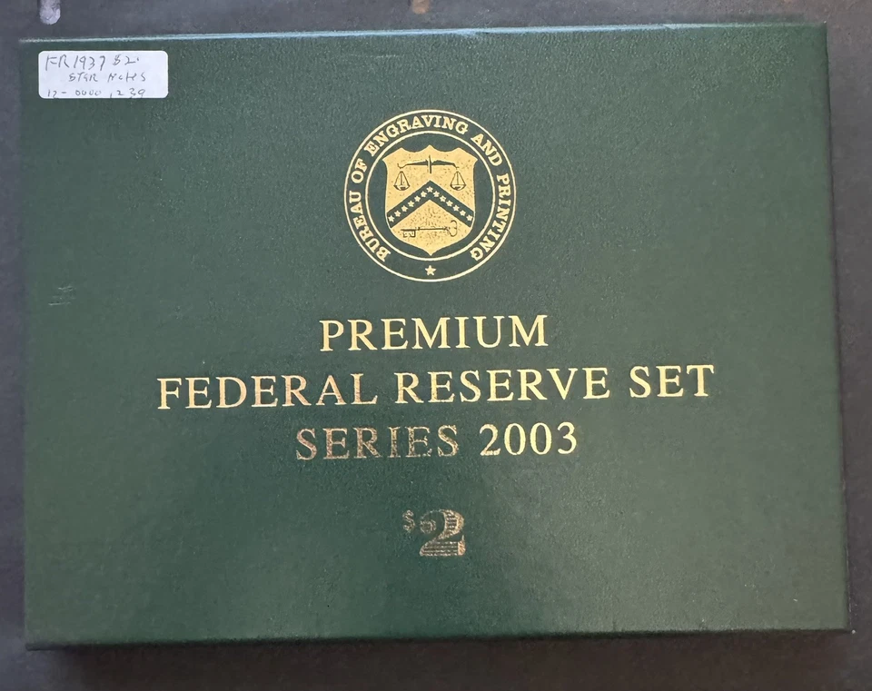 2003 $2 Premium Federal Reserve STAR Set 12 MATCHING Low serial number 1239* - Image 1 of 4