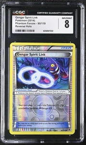 2014 Pokemon XY Phantom Forces Gengar Spirit Link Reverse Holo 95/119 CGC 8 - Picture 1 of 2