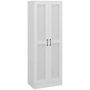 HOMCOM Storage Cabinet w/ Storage Shelves, Pantry Cupboard Cabinet, White - Picture 1 of 11