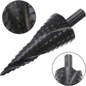 HSS Spiral Step Cone Drill Bit Metal Hole Cutter Titanium Nitride Coated 4-32MM - Picture 1 of 12